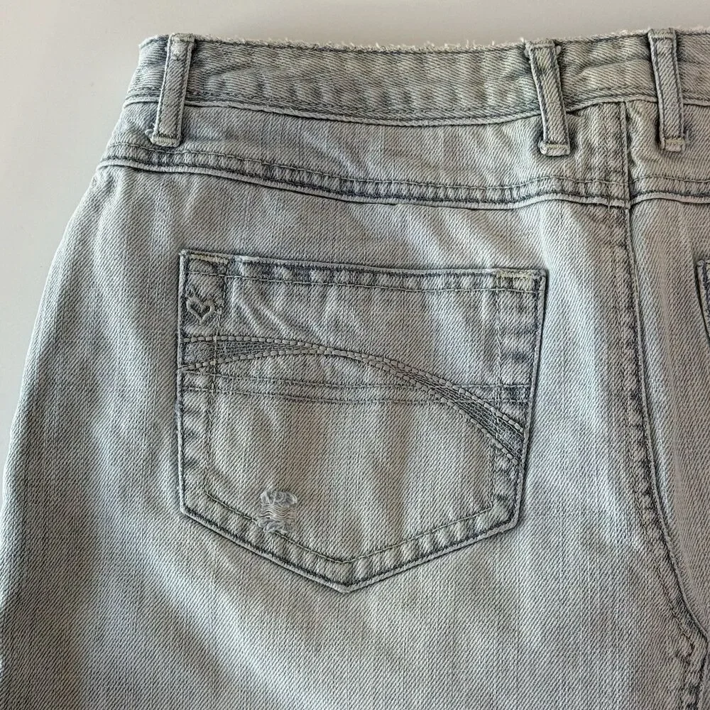 Justice Denim Skort Skirt Girls Size 16 Reg Light Wash Distressed Y2K VNTG
